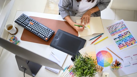 Designer working on brand identity